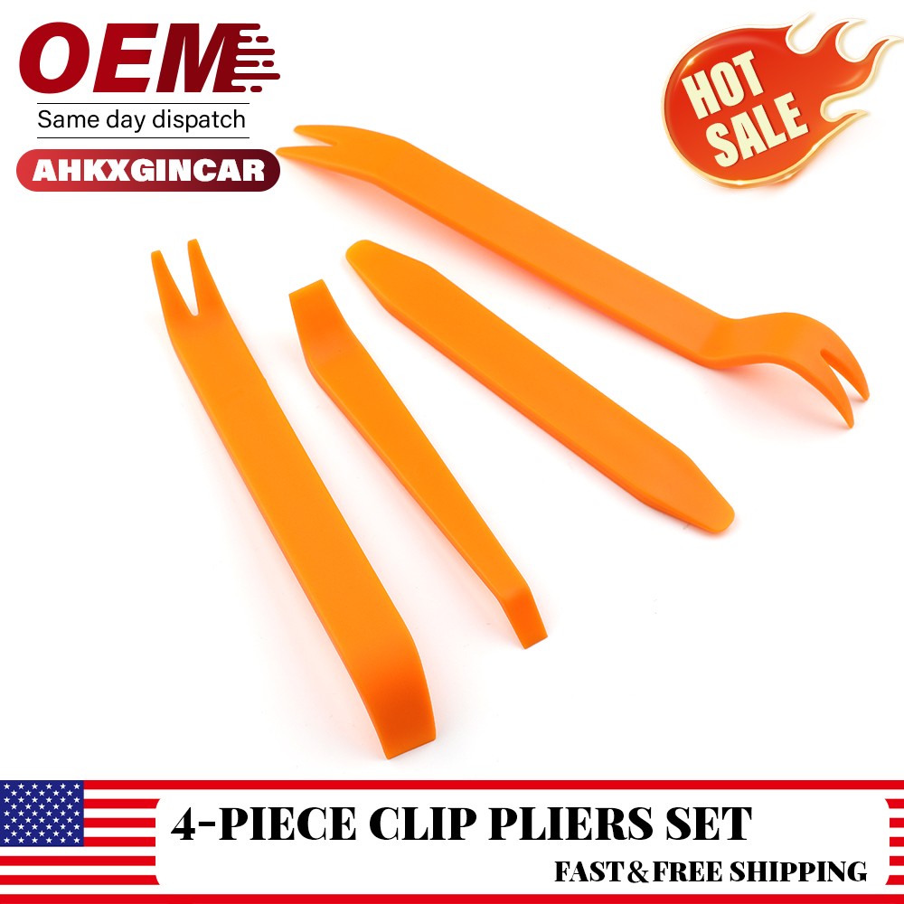 4PCS NEW Car Trim Removal Tool Car Panel Door Dashboard Fastener Remover Pry SET