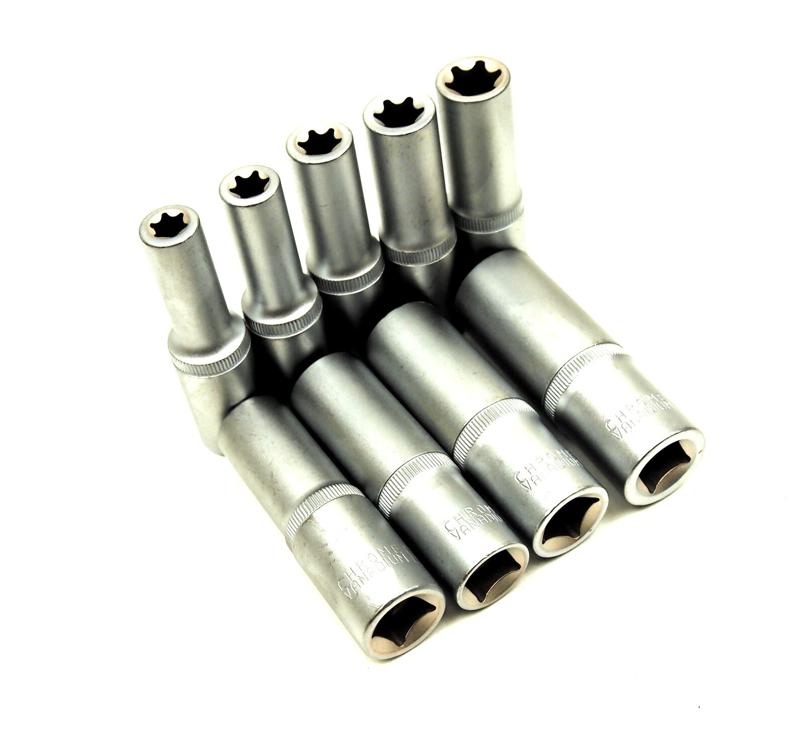 9 PC Deep E Torx Star Female Bit Socket Set 1/2″ Drive E10 -E24 205011