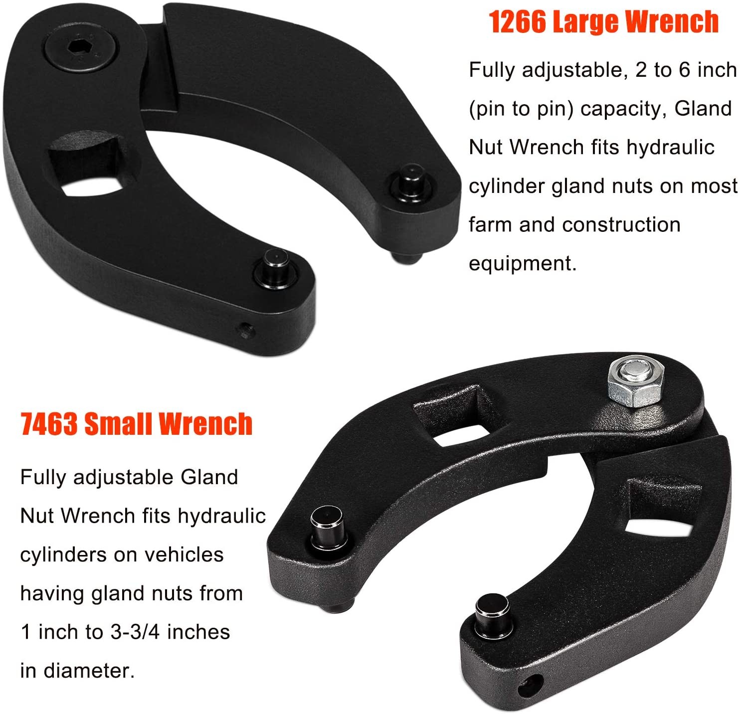1266 7463 Gland Nut Wrench for Hydraulic Cylinders on Skid Steer Loaders 2pcs