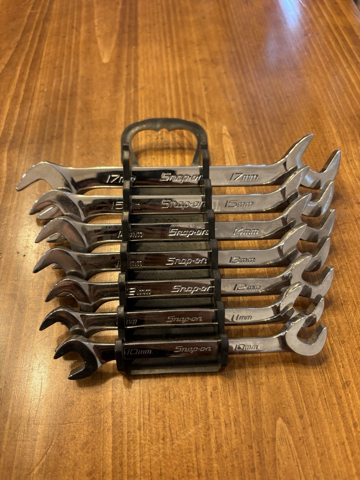 Snap On 7 Piece 4-Way Angle Head Open End Wrench Set Metric