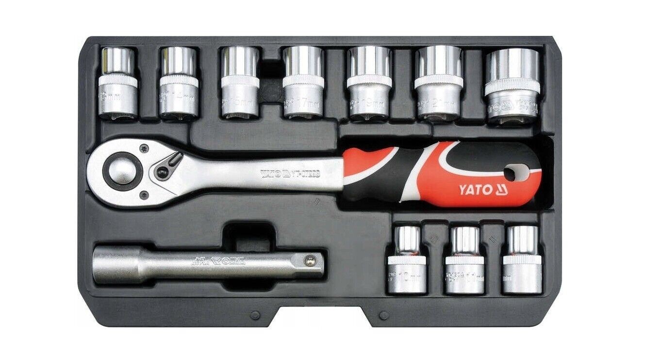 Ratchet Socket Set 1/2″ 12 PcsTools Toolbox YT-38671 Yato Professional