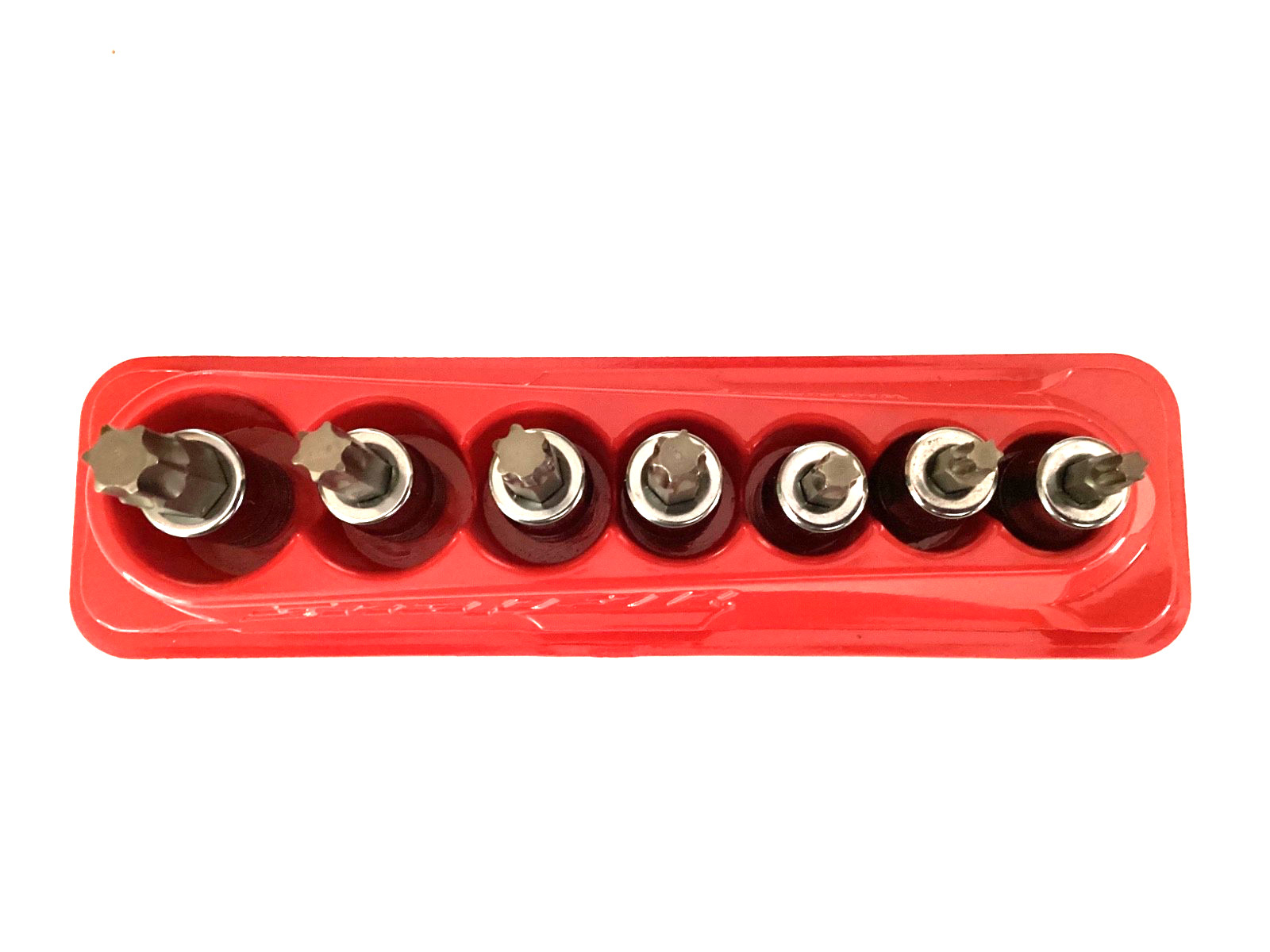 Snap On NEW 7 Piece 3/8” Drive Torx Bit Socket Set With Magnetic Tray 207EFTXY