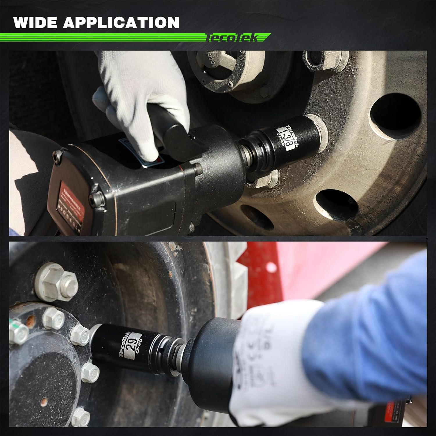 3/4″ Drive Deep 6-Point Impact Socket Set 1/2″ F to 3/4″ M Impact Socket Adapter
