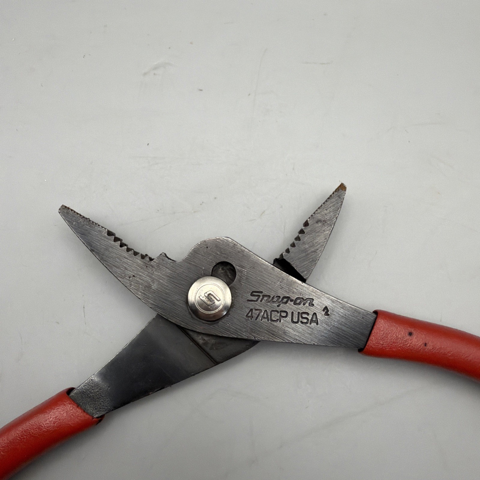 Snap on 47ACP 7.5″ Slip Joint Red Handle Pliers USA