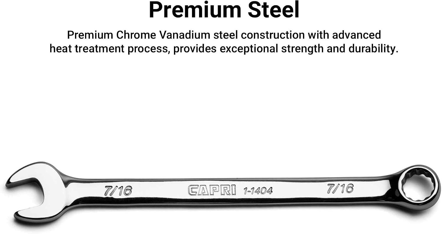 Professional-Grade 1/2-Inch Chrome Vanadium Combination Wrench, Polished Finish