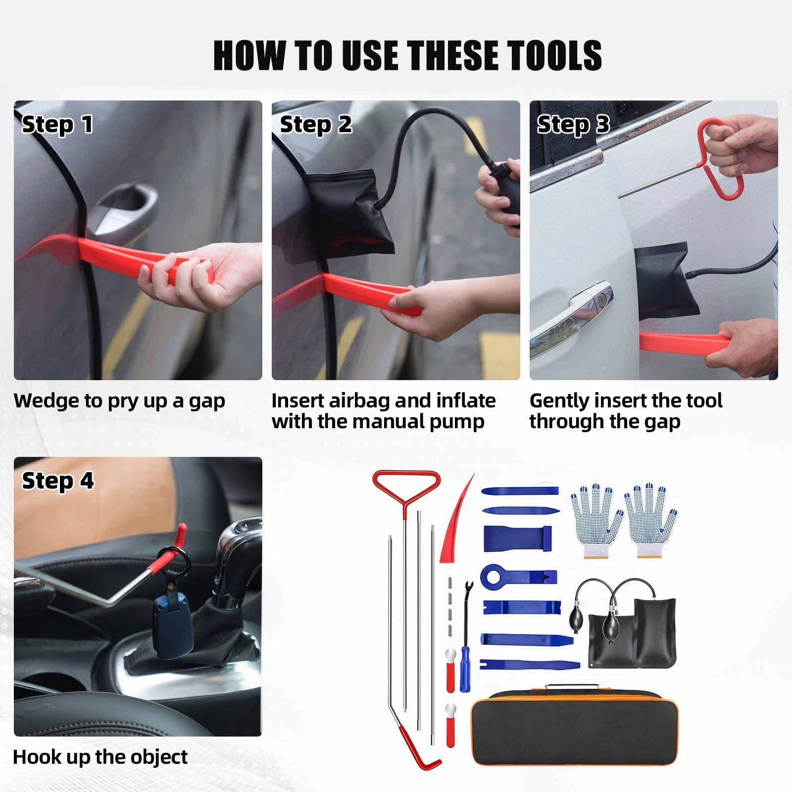 24PCS Professional Car Door Window Emergency Open Unlock Lock Out Auto Tool NEW