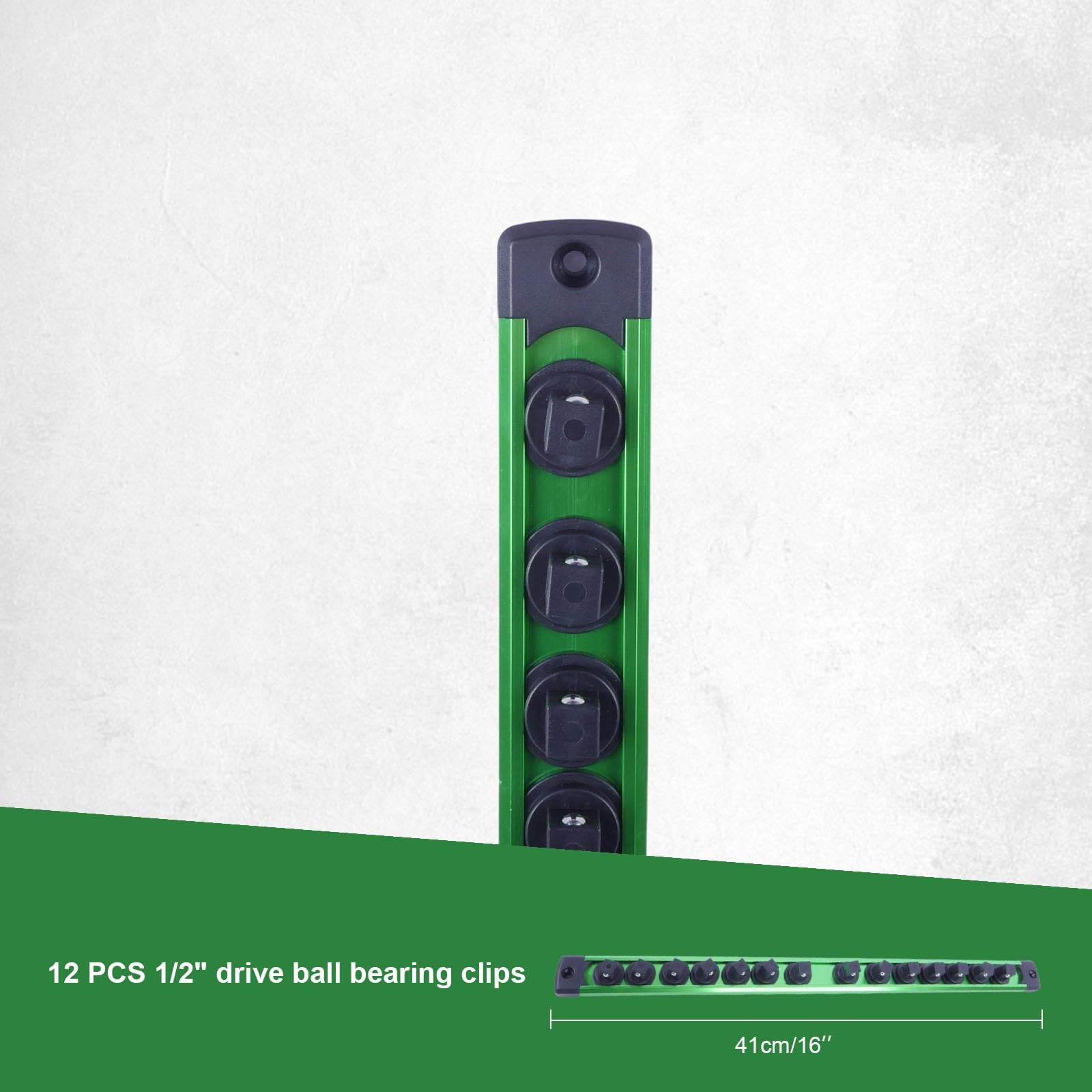 CXPRO Magnetic Socket Holder Organizer Set: 1/2 1/4 3/8(3PC）, Black Red Green
