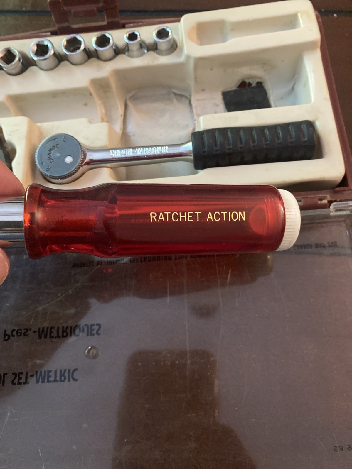Vintage Canadian Tire 20 Piece Ratchet Set With Case Action Tool Set READ RARE