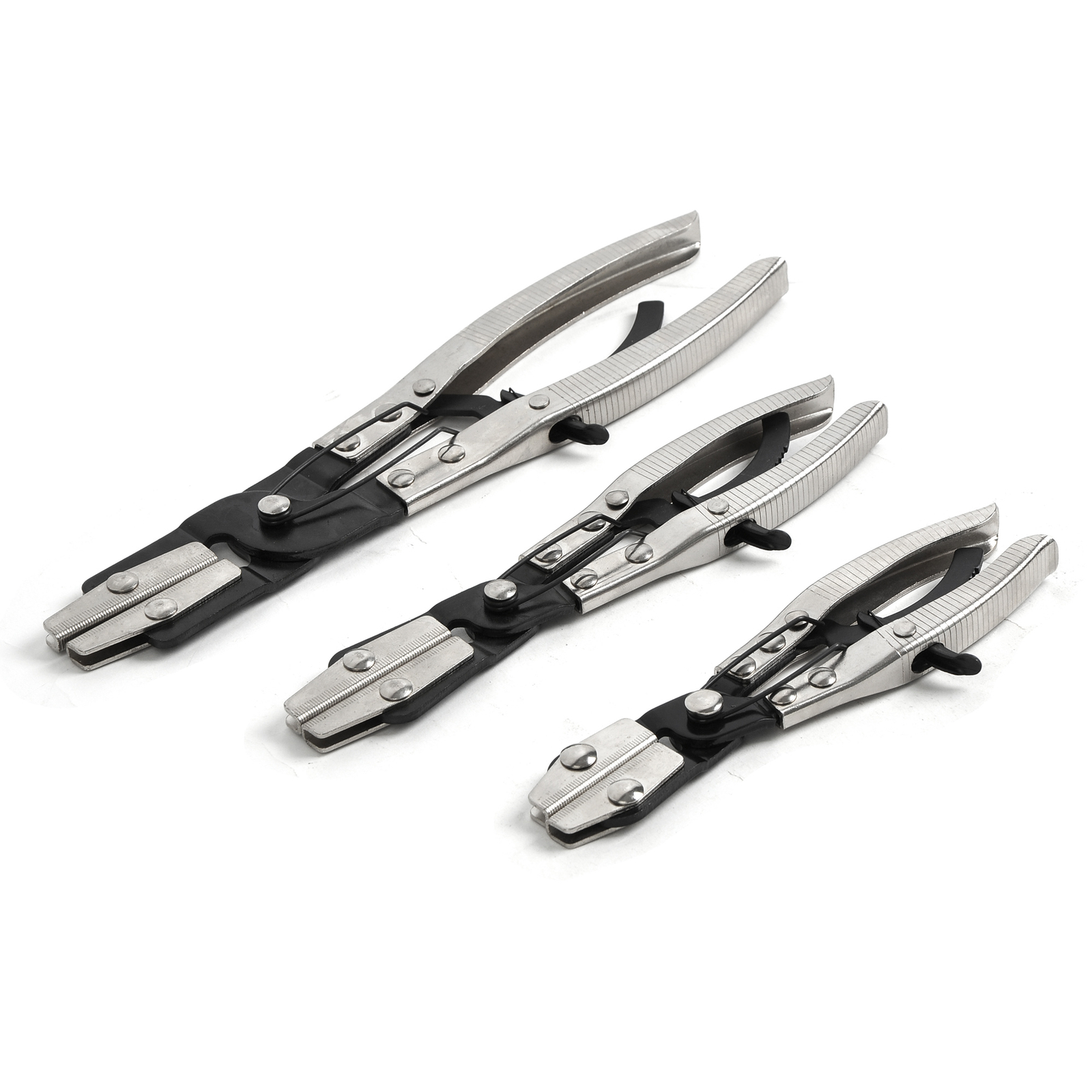 3pcs Ratcheting Hose Pinch Off Pliers Set, 8″ 10″ 12″ Car Hose Fuel Pinch Pliers