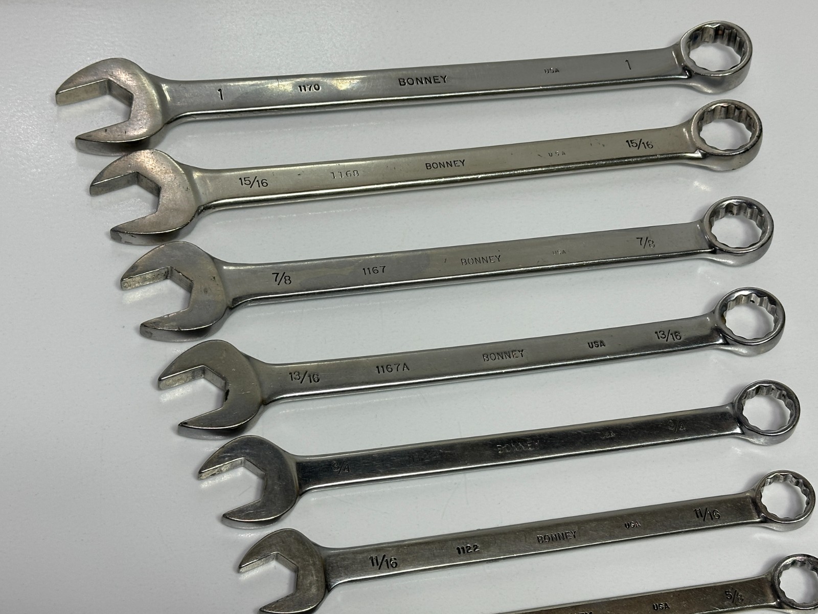 🇺🇸 Bonney Tools USA 11pc SAE 3/8-1″ Chrome Combination Wrench Set, 12 Point