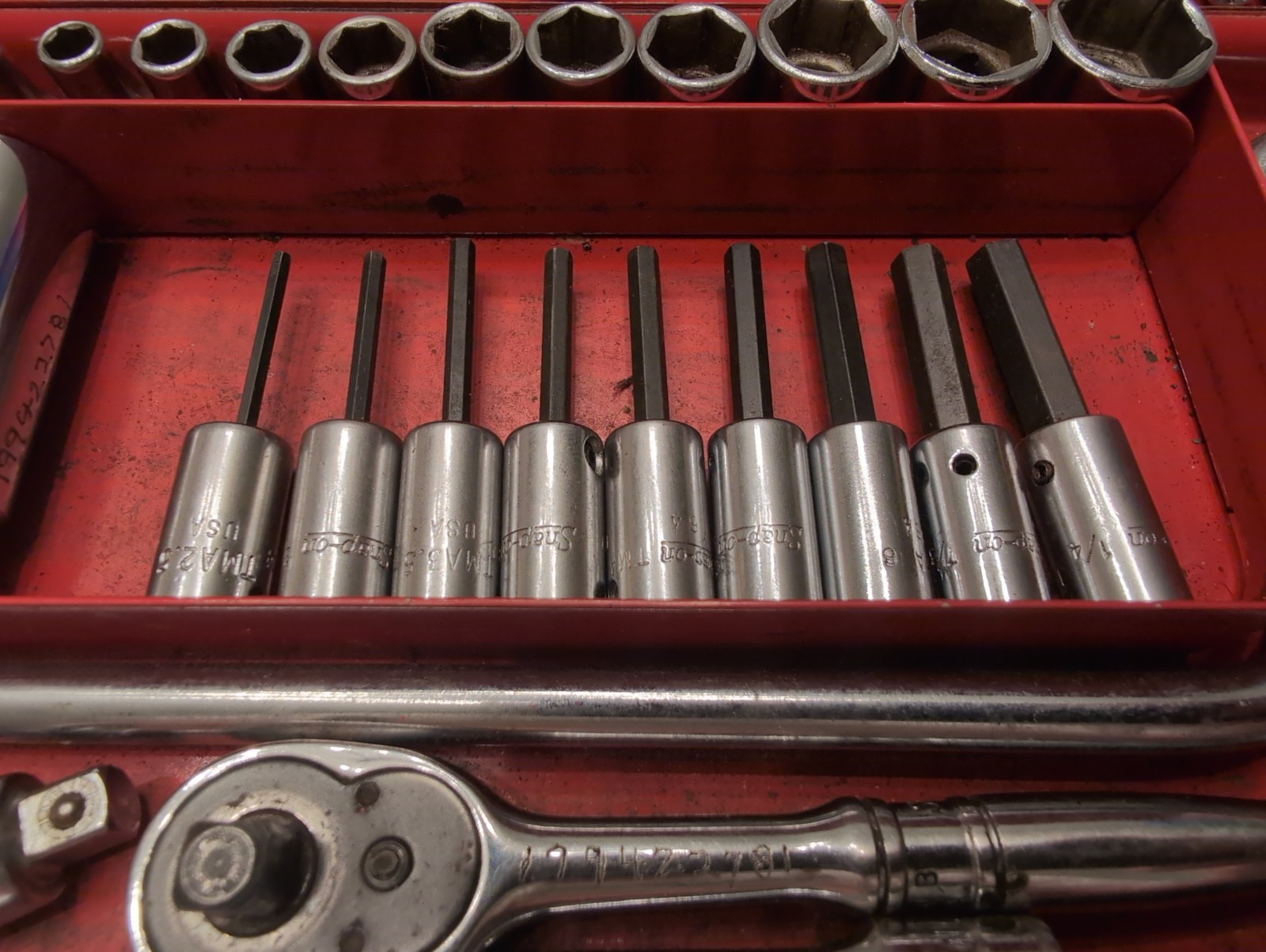 Vintage Underlined Snap On 68pc SAE 1/4 Drive General Service Set Socket Ratchet