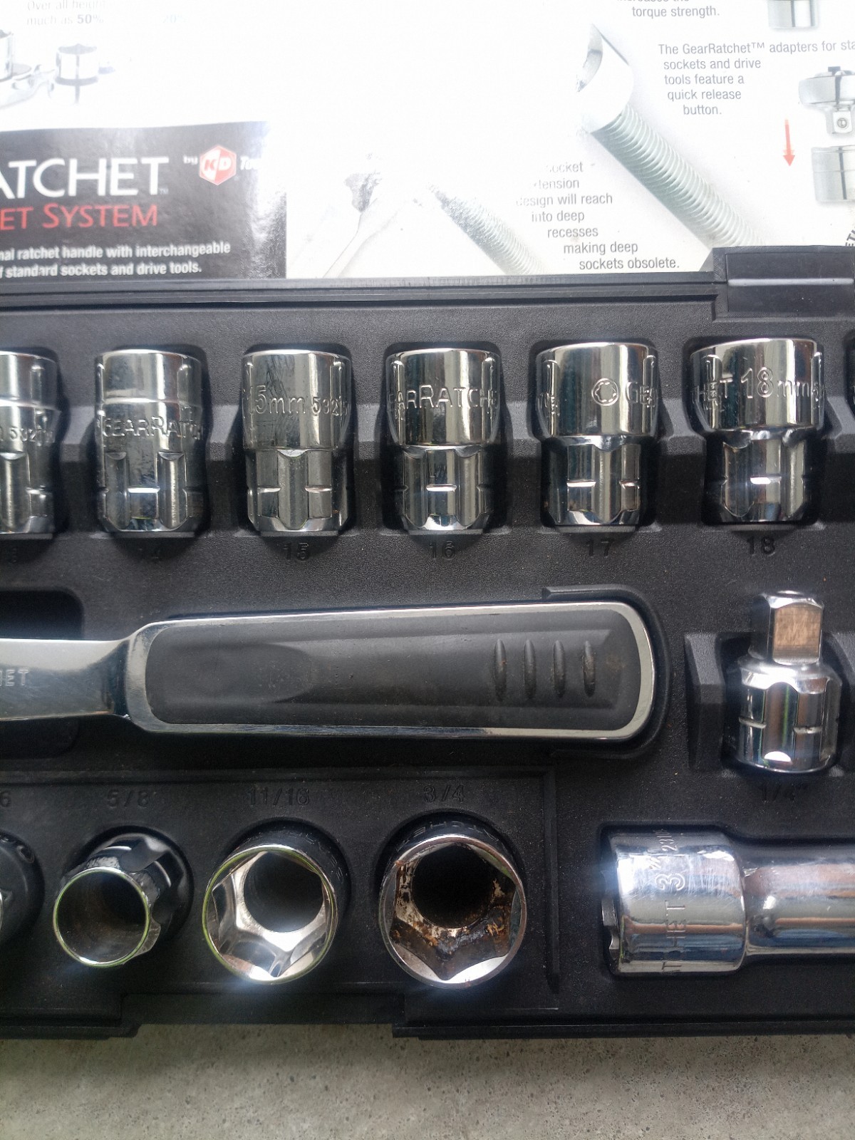 Gear Ratchet Vortex 21 Piece Socket Set