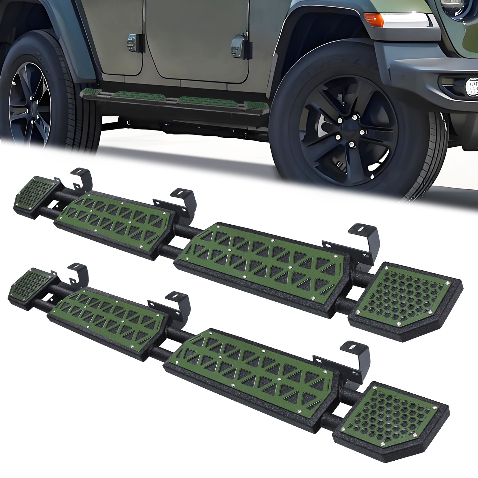 White/ Red/ Green/ Blue Running Boards Fits Jeep Wrangler JL 2018-2025 4 Door
