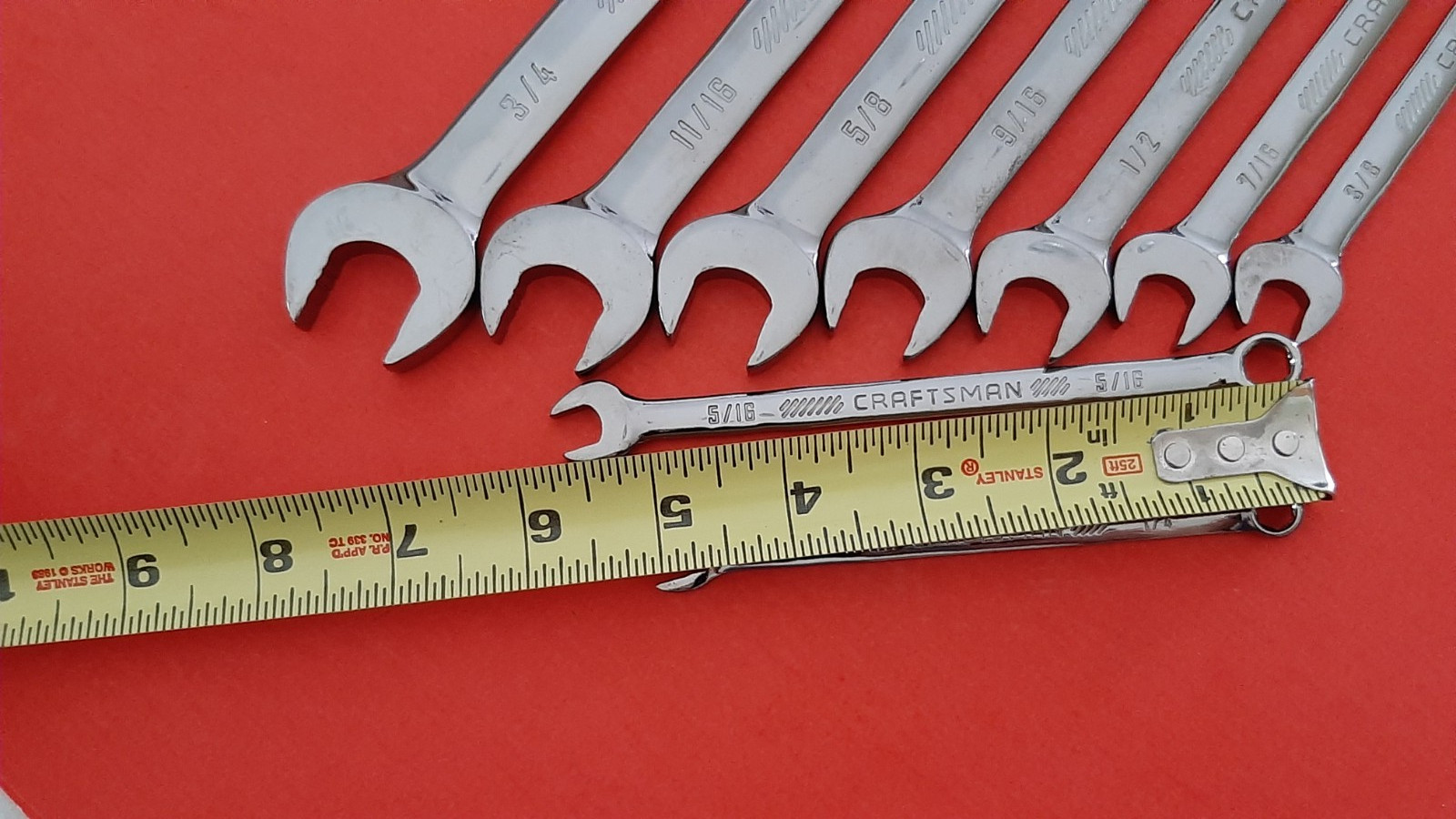 NEW Craftsman OVERDRIVE 10 Piece SAE Combination Wrench Set 1/4″ to 3/4″