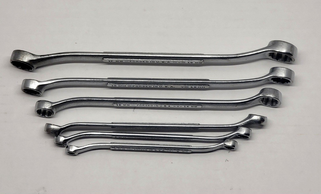 Set of 6 Pc. USA Craftsman 6-19MM Offset Box Wrench Set-OEM Skip 16/18MM.