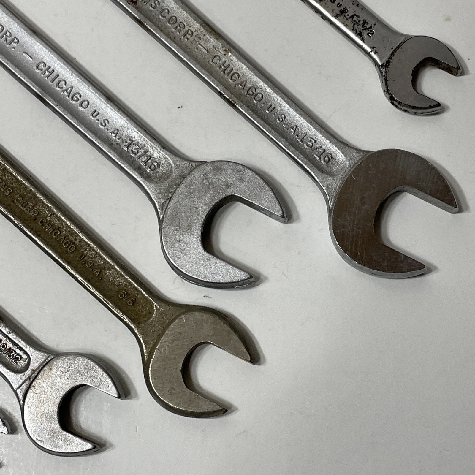 Lot of 6 Penens Corp 12pt Double Open End Wrench Tool Chicago USA VTG Recessed