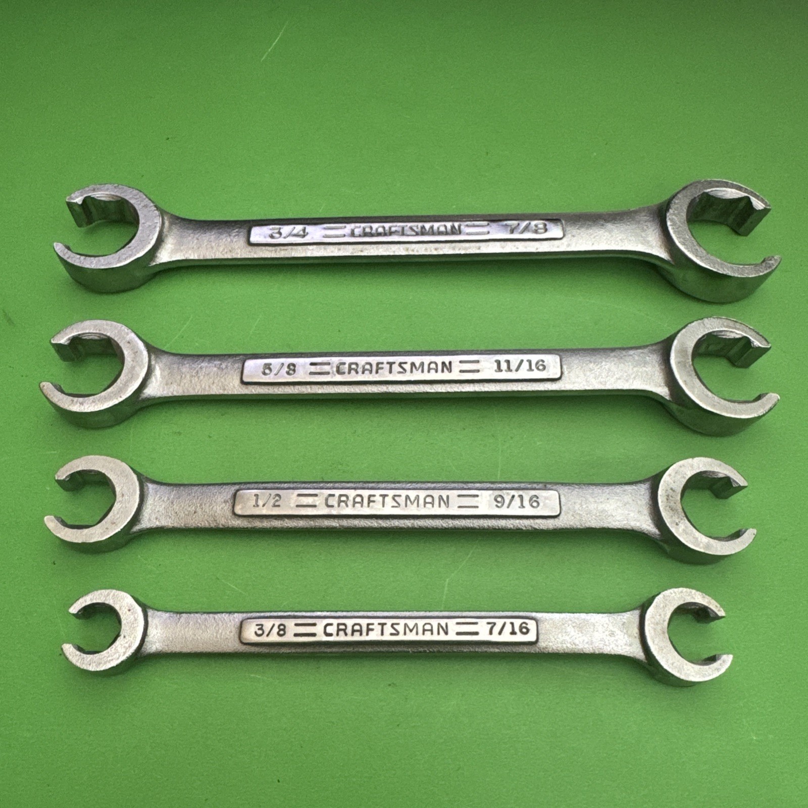 Craftsman USA 4 Piece SAE VɅ VA Series 3/8 to 7/8 Flare Nut Wrench Set MPN 44195