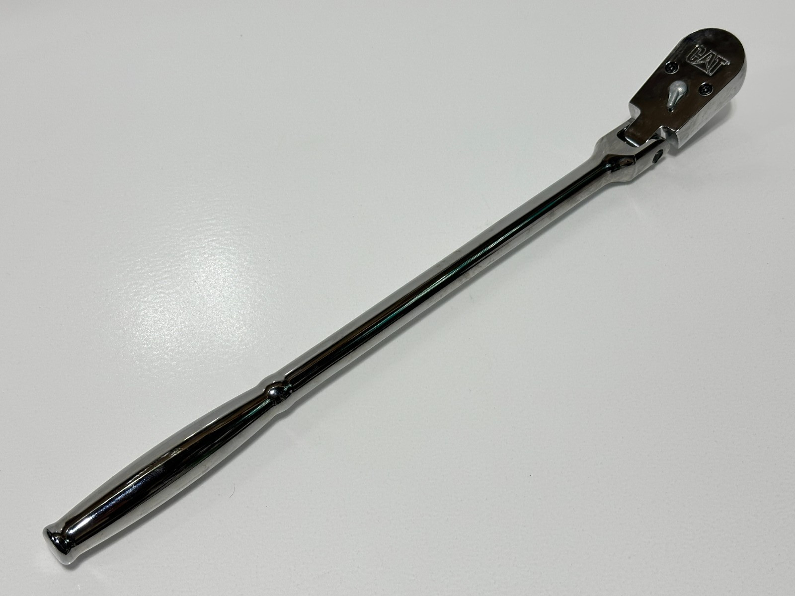 NEW CAT Caterpillar Tools USA Made 1/2″ Drive Flex Head Chrome Ratchet, 17″ Long