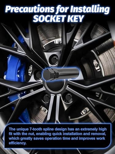 7-Point Spline Lug Nut Socket Key Tool Set – 2pcs, Fits 13/16″ & 7/8″ Hex Wrench