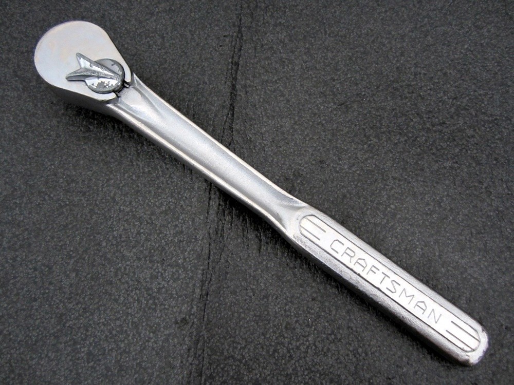 Vintage Craftsman 1/2″ Drive Ratchet 44970 Oil Port =V= Flying V Made in USA