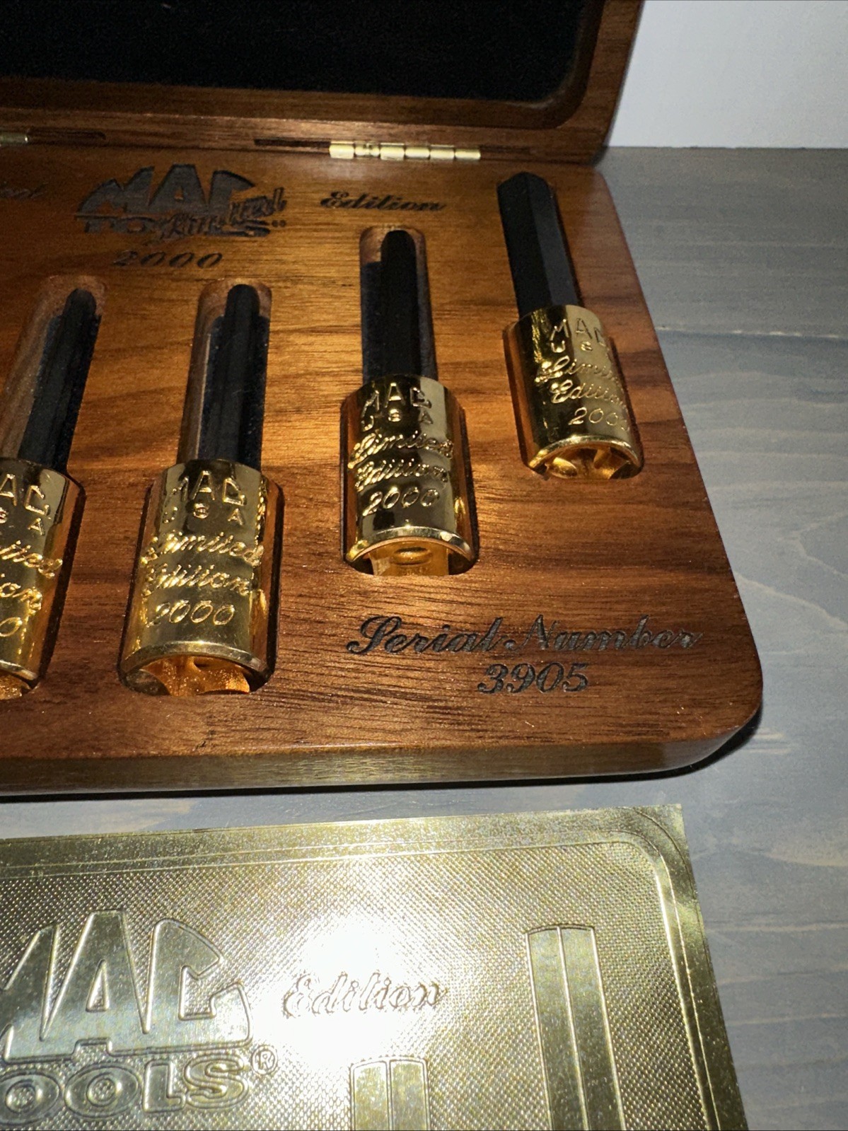 MAC Tools Hex Allen Socket Set Limited Edition 24K Gold Plated USA #3160