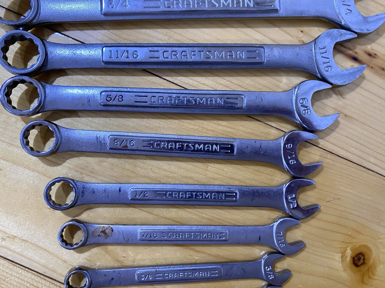 Vintage Craftsman 10pc SAE Combination Wrench Set -VA- Made in USA~ 5/16-7/8