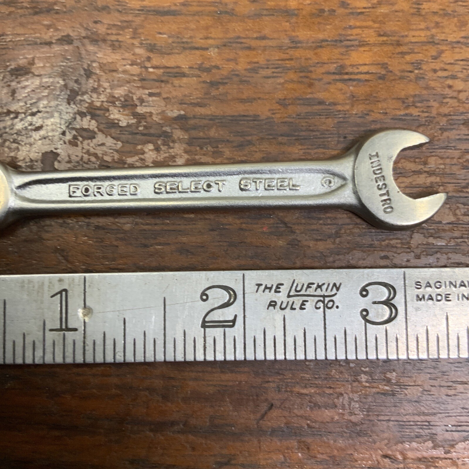 Vintage Indestro USA P20 5/16 In X 1/4 In Midget SAE Open End Wrench Miniature