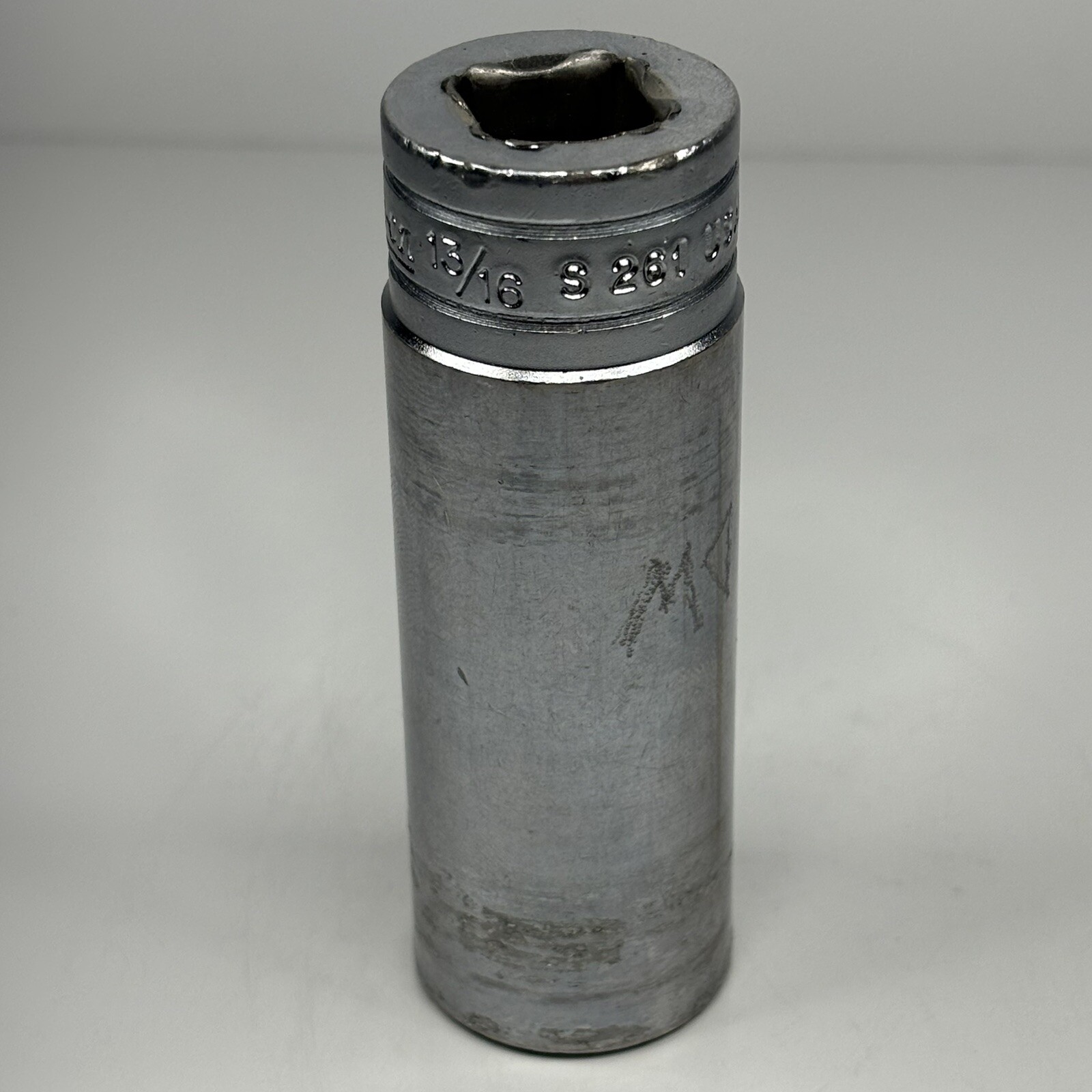 Snap On Tools S261 1/2 Dr 12Pt SAE 13/16 Flank Dr Chrome Deep Socket USA VTG