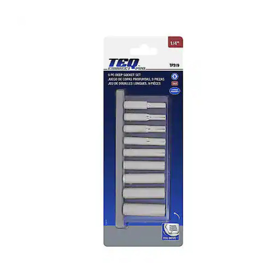 TEQ Correct Pro TP319 Deep Socket Set SAE 1/4” Drive – AU40