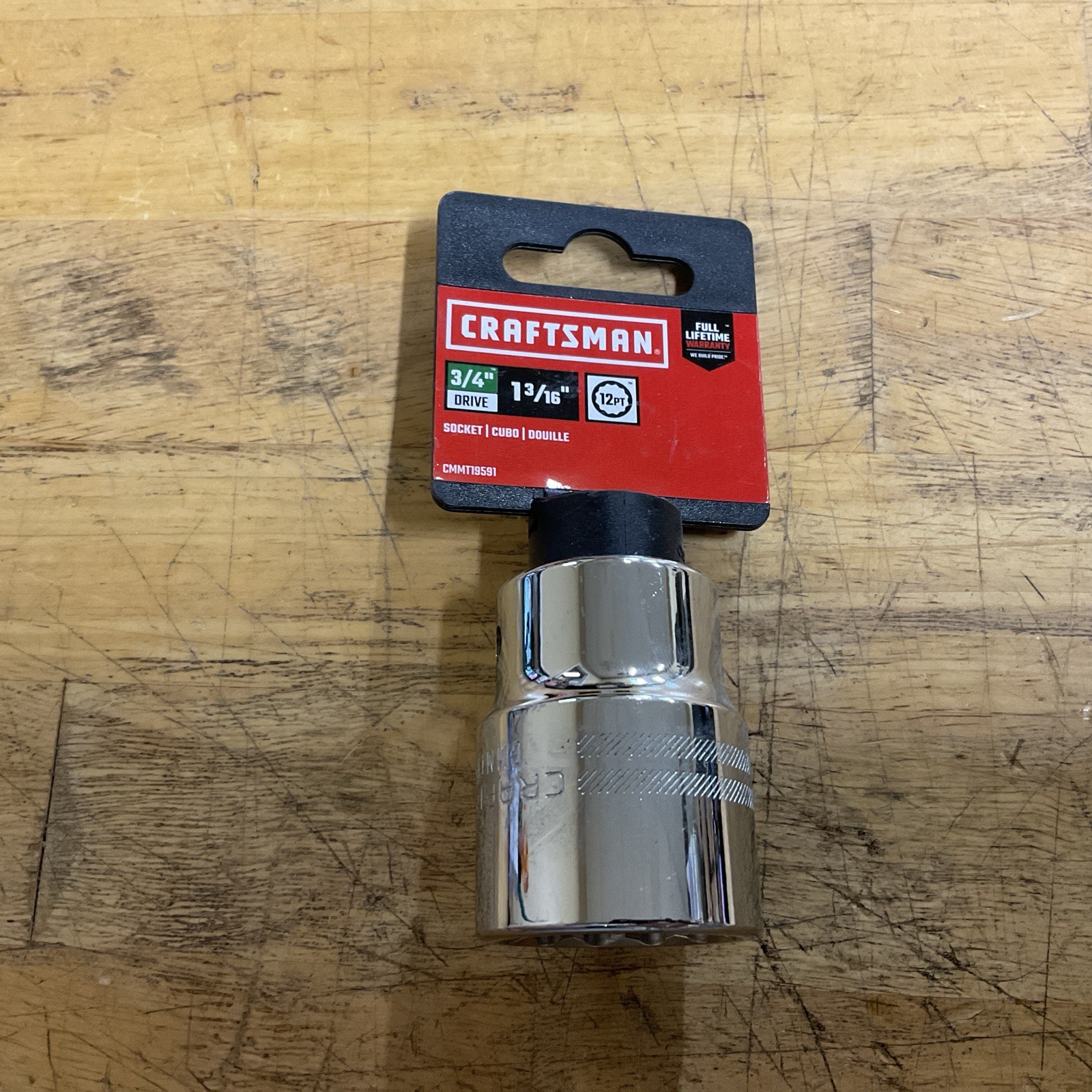 Vintage Craftsman 1-3/16″ Shallow Socket 3/4″ Drive 12 Point Made in USA