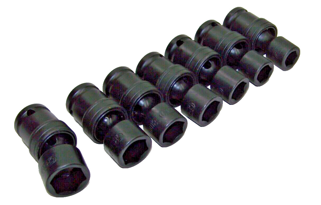 7Pcs 1/2″ Drive Universal Swivel Impact Socket 13, 14, 15, 17, 18. 19, 21 Metric