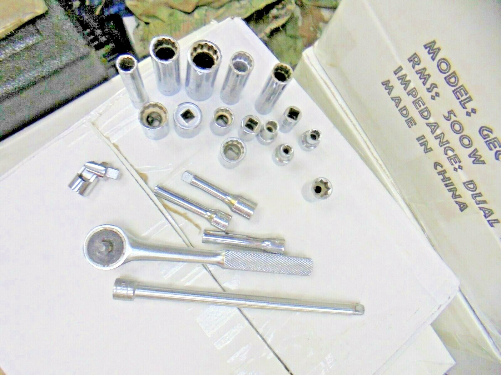 SET OF VARIOUS SOCKETS WITH A RATCHET ( 21 PC SET)