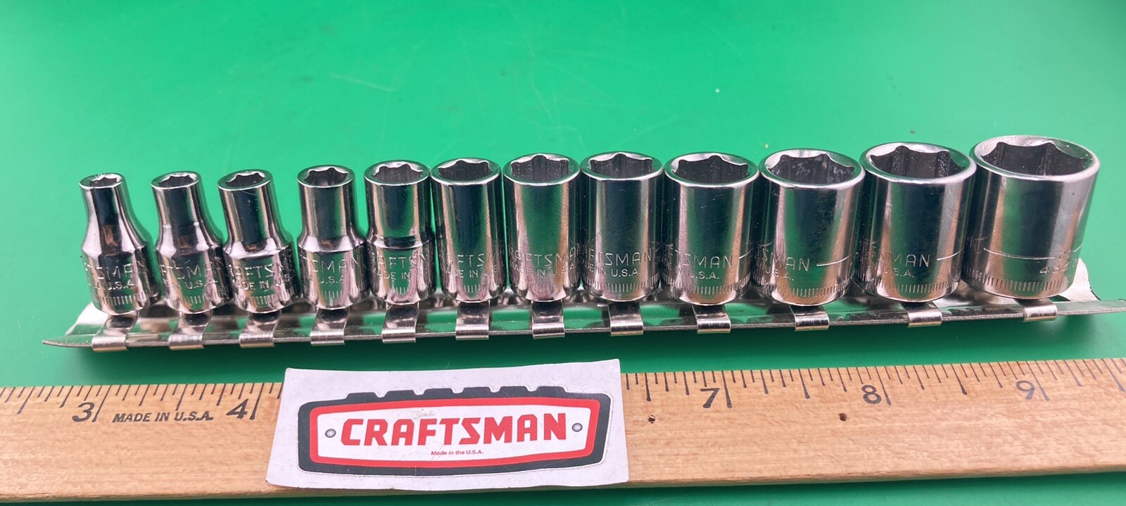 12 Piece Craftsman USA New Metric 1/4”Drive 6 Point Shallow 14mm To 4mm (NOS)