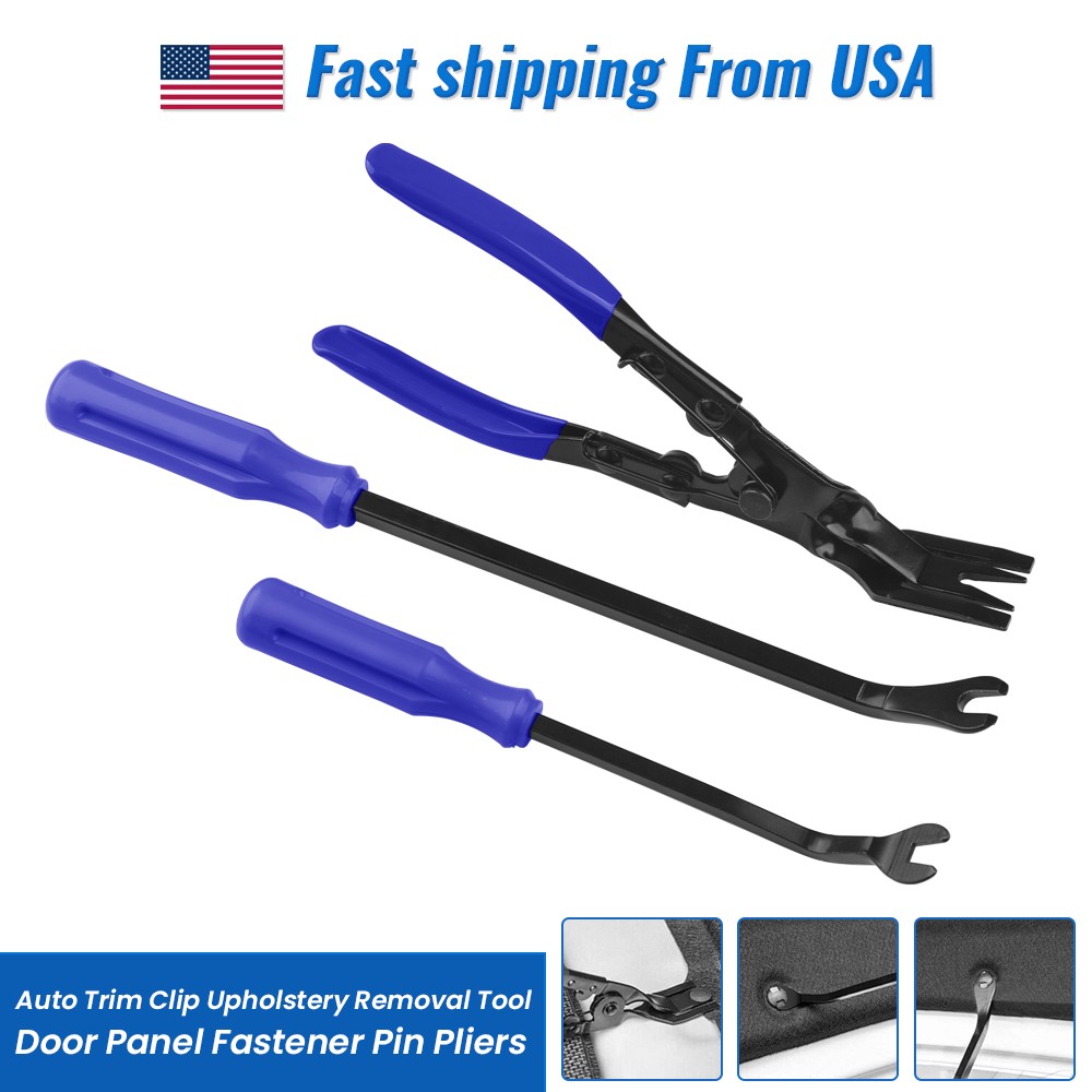 3PCS Set Auto Trim Clip Remover Tool Removal Pliers Fastener Door Panel Retainer