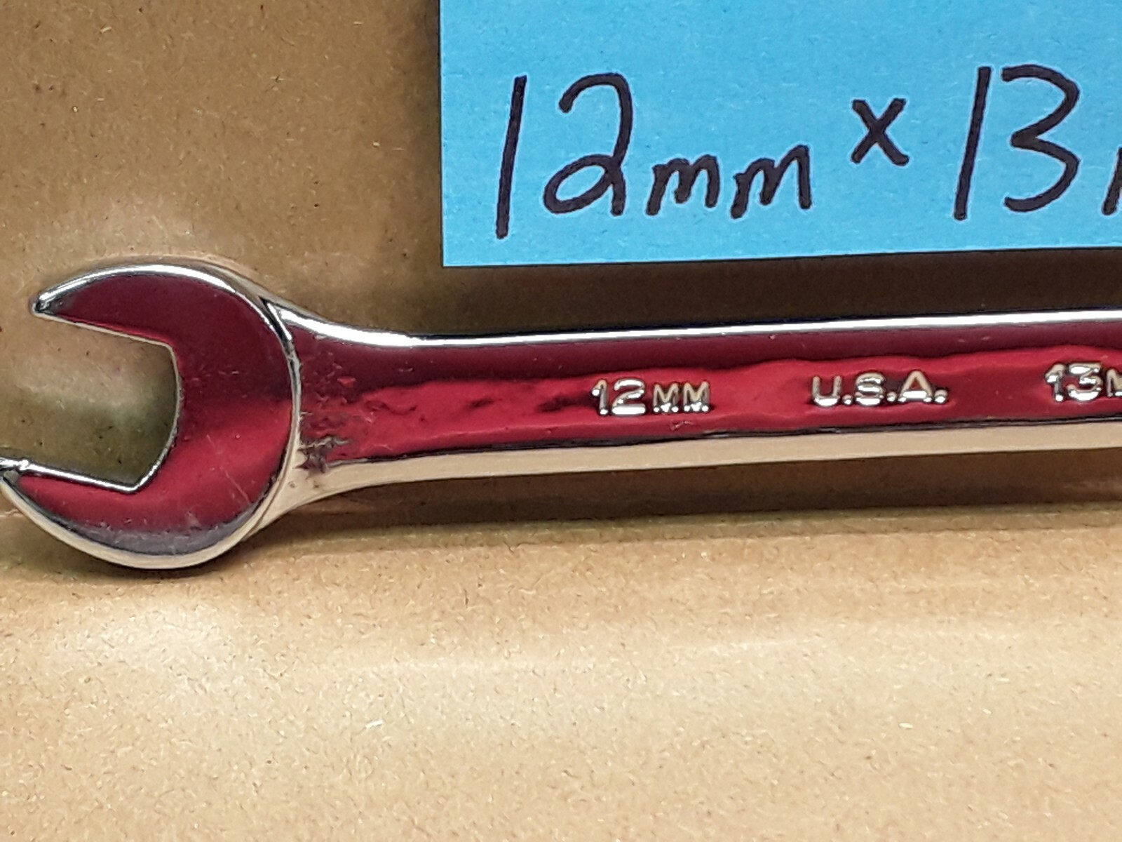 Indestro Duro 12mm x 13mm Metric Open End Wrench #41213A USA MADE!!