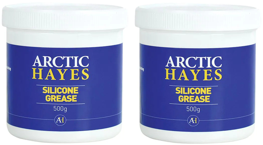 2 x ARCTIC HAYES Silicone Grease Tub Clear Paste – 50°C – 200°C Lubricant – 500g