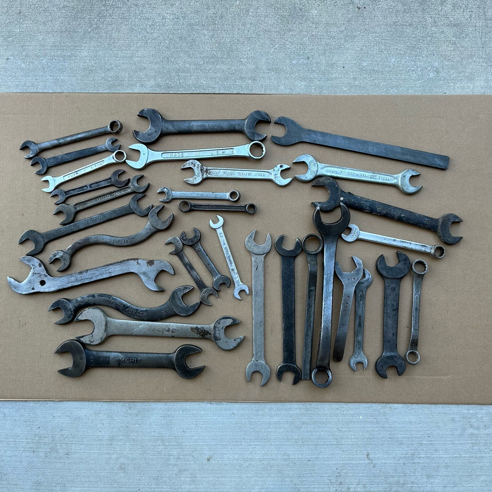 Vtg USA Combo Wrench Mixed Lot SAE Metric 6pt 12pt Deere Shelley Specialty Etc