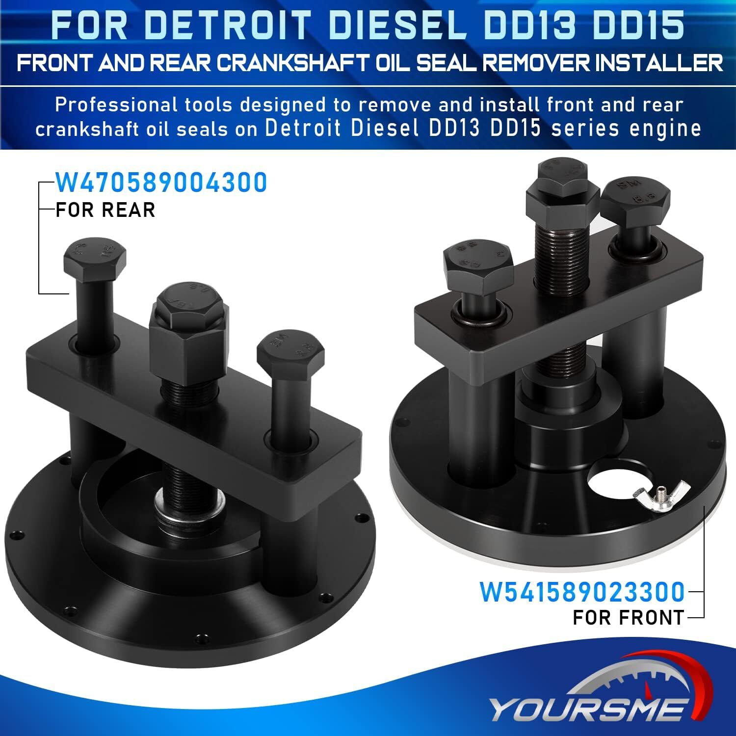Front Rear Crankshaft Oil Seal Remover Installer Tool Set For Detroit DD13 DD15
