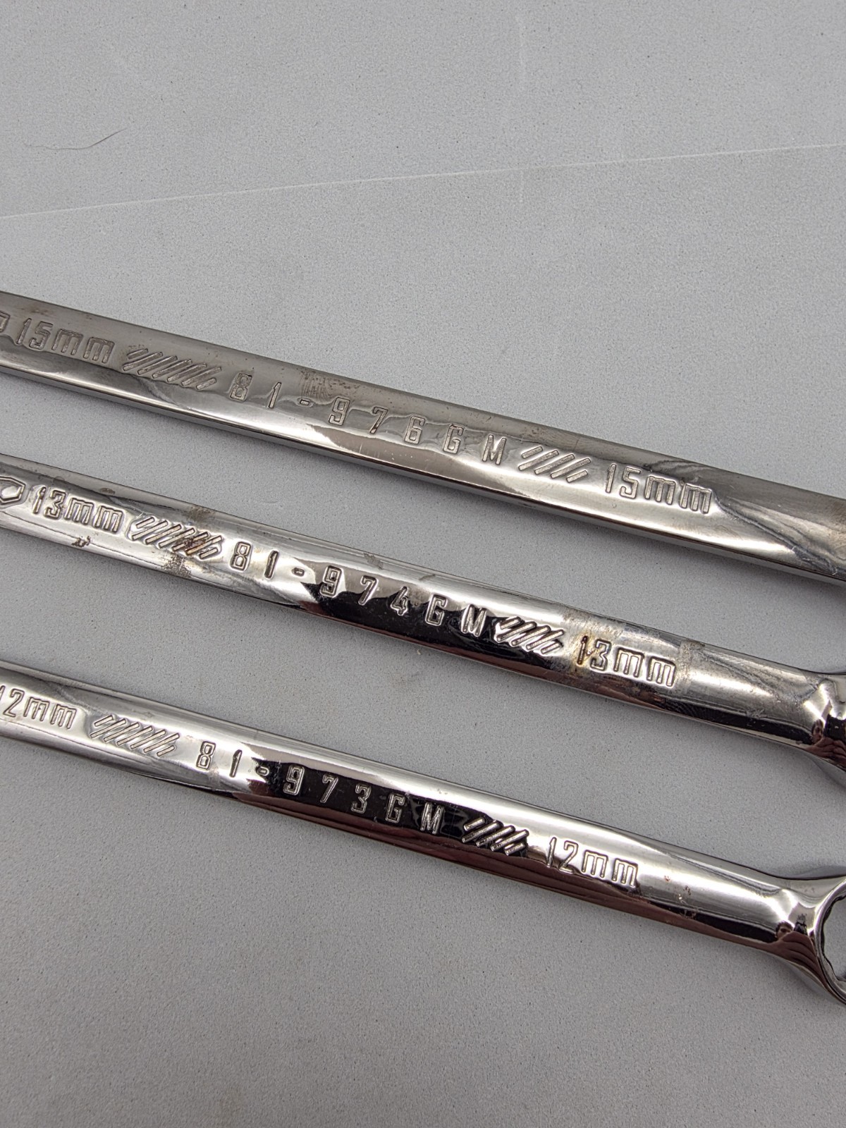 Craftsman Tools Combination Wrenchs 15mm,13mm,12mm 81-976,974,973GM