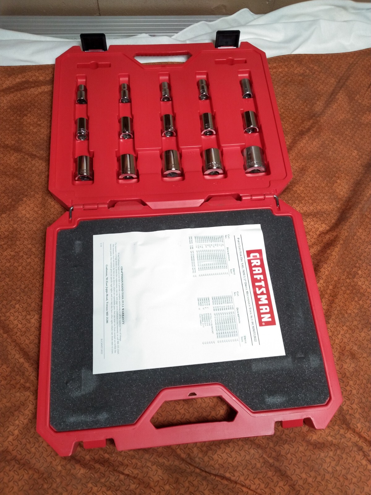 Craftsman SAE Metric 33pcs 1/2″ Drive Mechanics Tool Socket Set Large Sizes