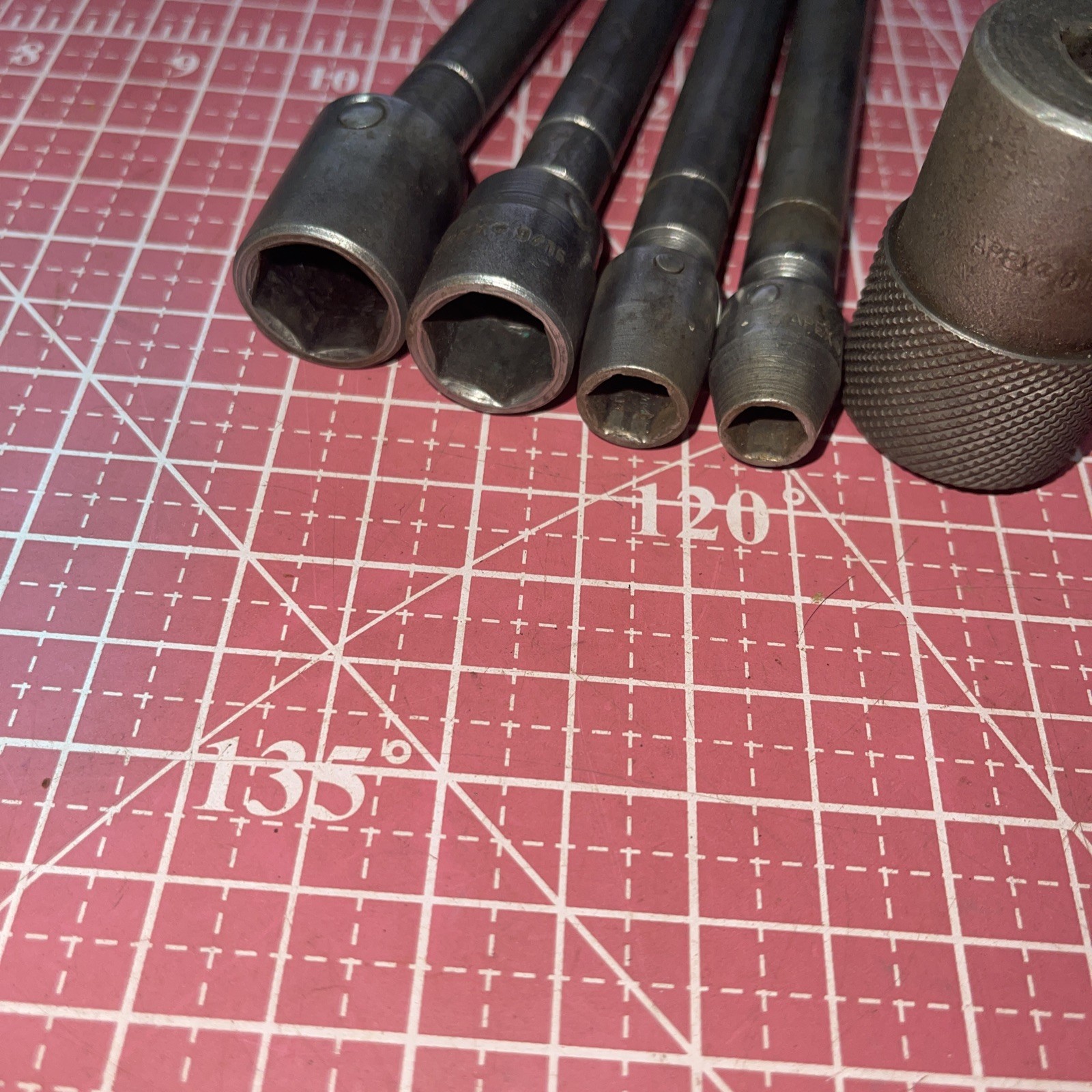 Apex USA Hex 7/16 Power Drive 5 Piece 5/16 – 5/8 Wobble Socket Adapter Extension