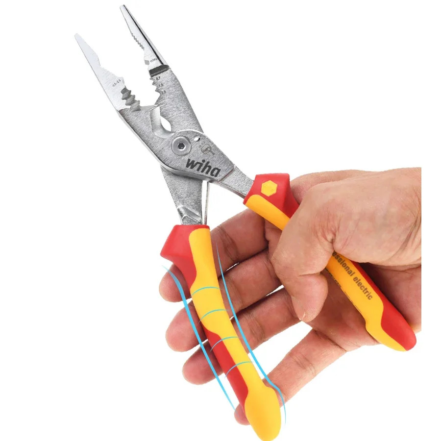 Insulated Pliers 1000V VDE Snip Nose Wire Stripping Plier Electrician Hand Tool