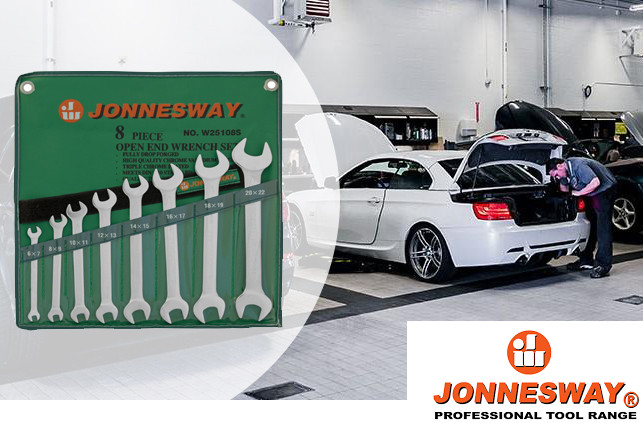 Jonnesway W25108S 8 Pcs Open end Wrench set Metric 6-22 mm