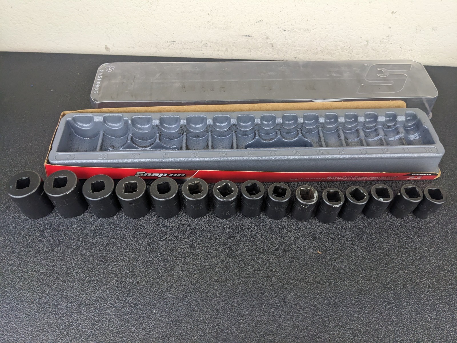 #bm356 Snap On Tools 315IMMYA 15pc 1/2″ Drive Metric Impact Socket Set 10-24mm
