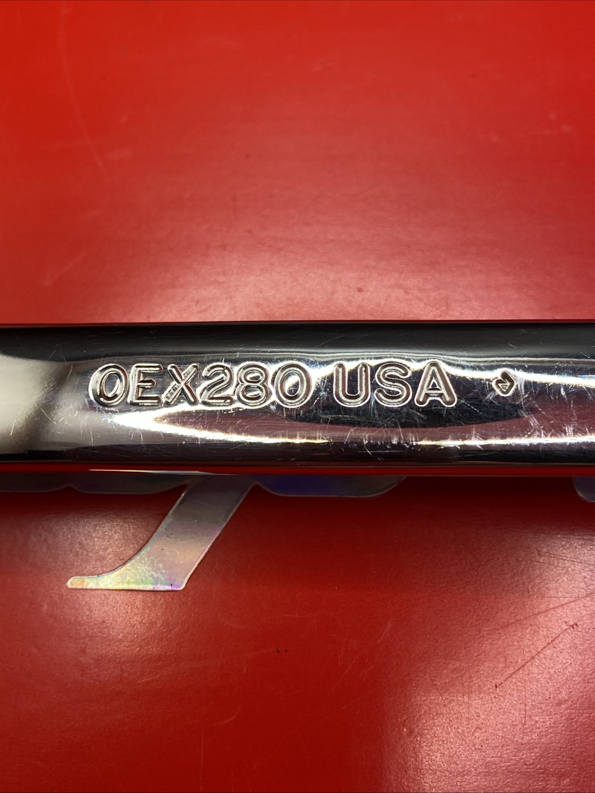 Snap On Tools OEX280 7/8″ 12PT SAE Short Chrome Combination Wrench Clean