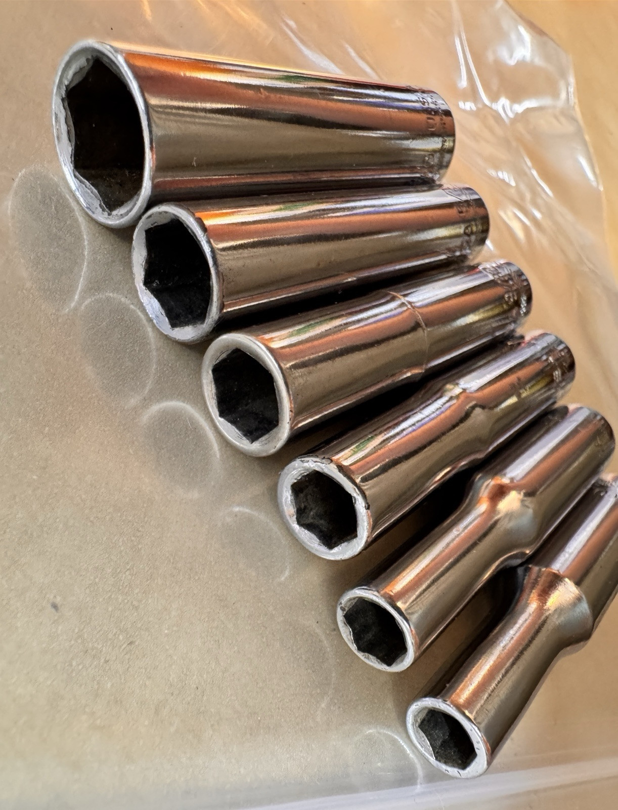 EASCO 51 SAE 6 Point Deep Well 1/4″ Drive Socket Lot / Set USA 1209 1210 1212