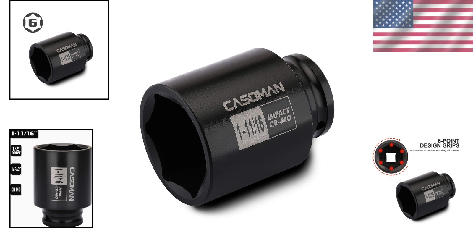 Professional 1-11/16” Deep Impact Socket – 6-Point Design & Easy Handling