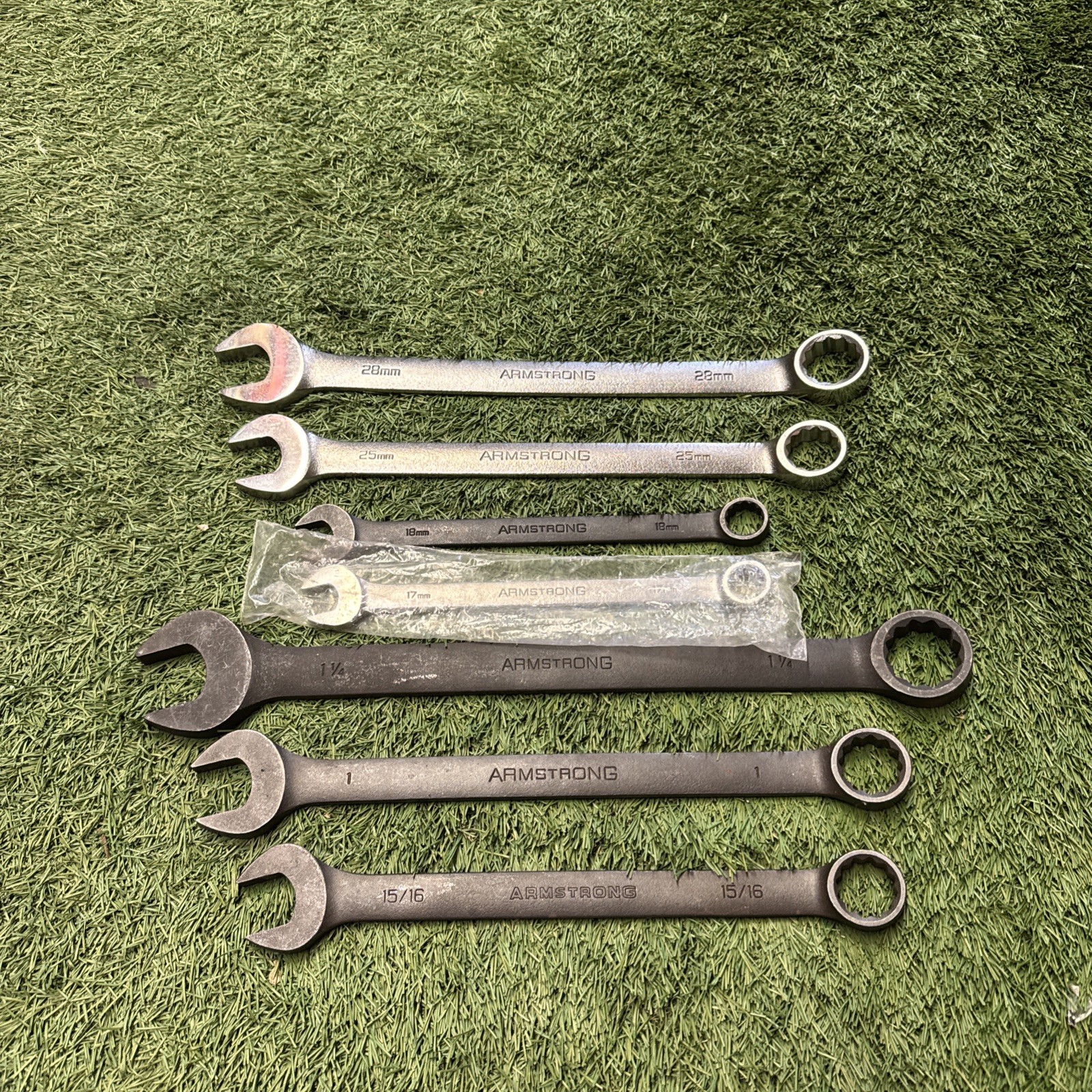 Armstrong USA Combination Wrench Lot 1-1/4 1 15/16 28 25 18 17mm