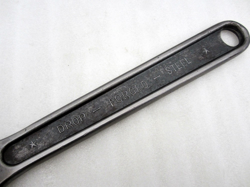 Vintage 12″ German Adjustable Wrench Thick Jaws Made in Germany