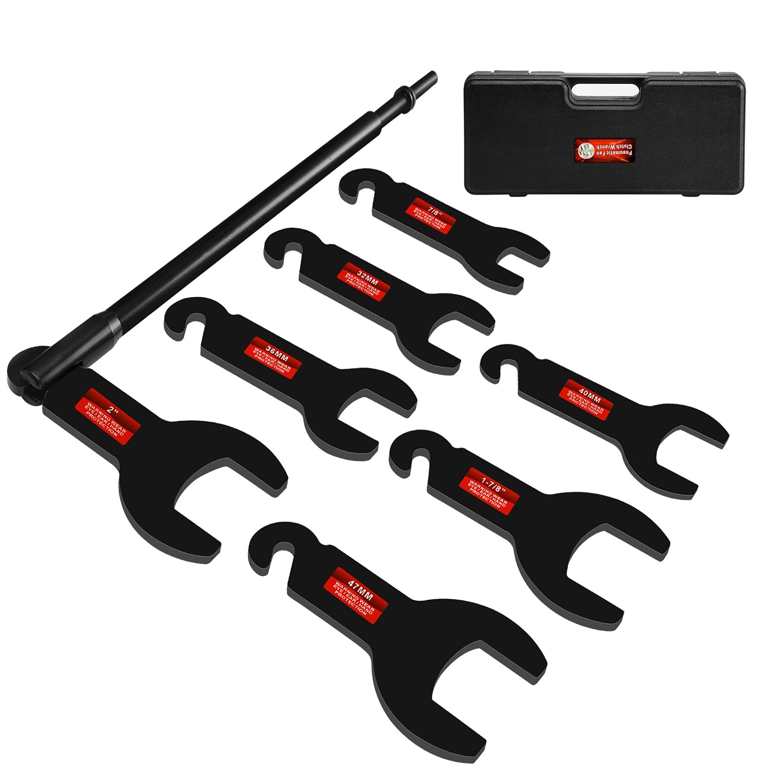 Pneumatic Fan Clutch Wrench Kit 8PCS Removal Tool Set Black HW9212 BETOOLL 43300